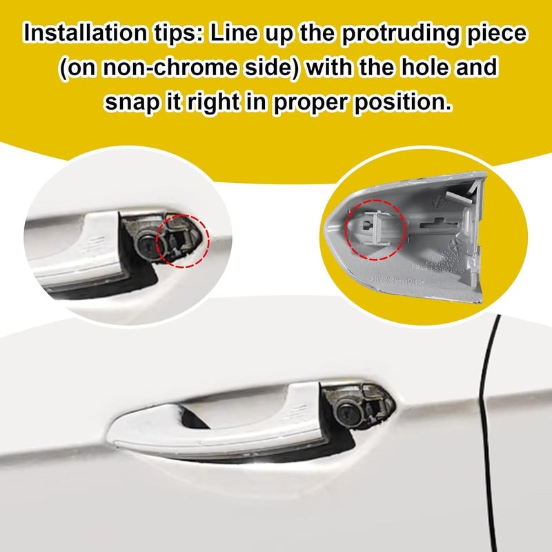 Goholy Car Exterior Door Handle Key Hole Trim Cover CapCompatible With Ford Fusion 2013 2014 2015 2016 2017 2018 2019 2020 DS7Z 54218A15-DC Door Handle Accessories Lock Cap Black Without Electroplating - Image 4